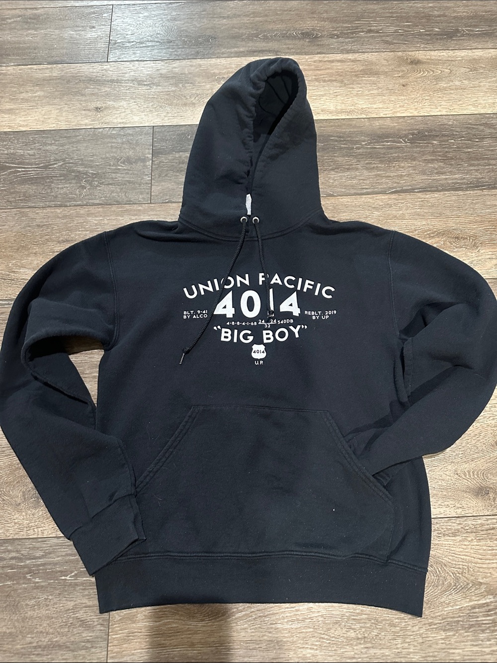 Jerzees Black 'Union Pacific 4014' Graphic Hooded Sweatshirt